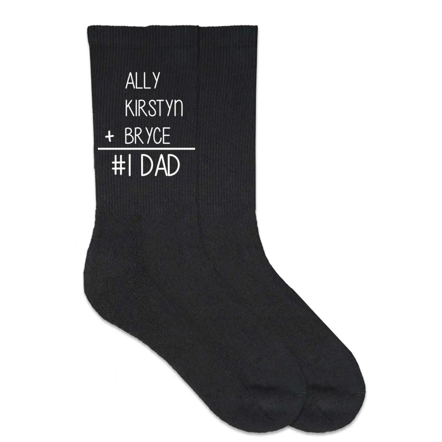 #1 Dad Math Equation Custom Socks with Children's Names