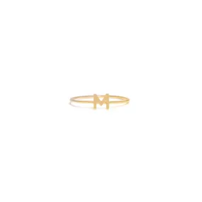 10k Yellow Gold Stackable Initial Ring