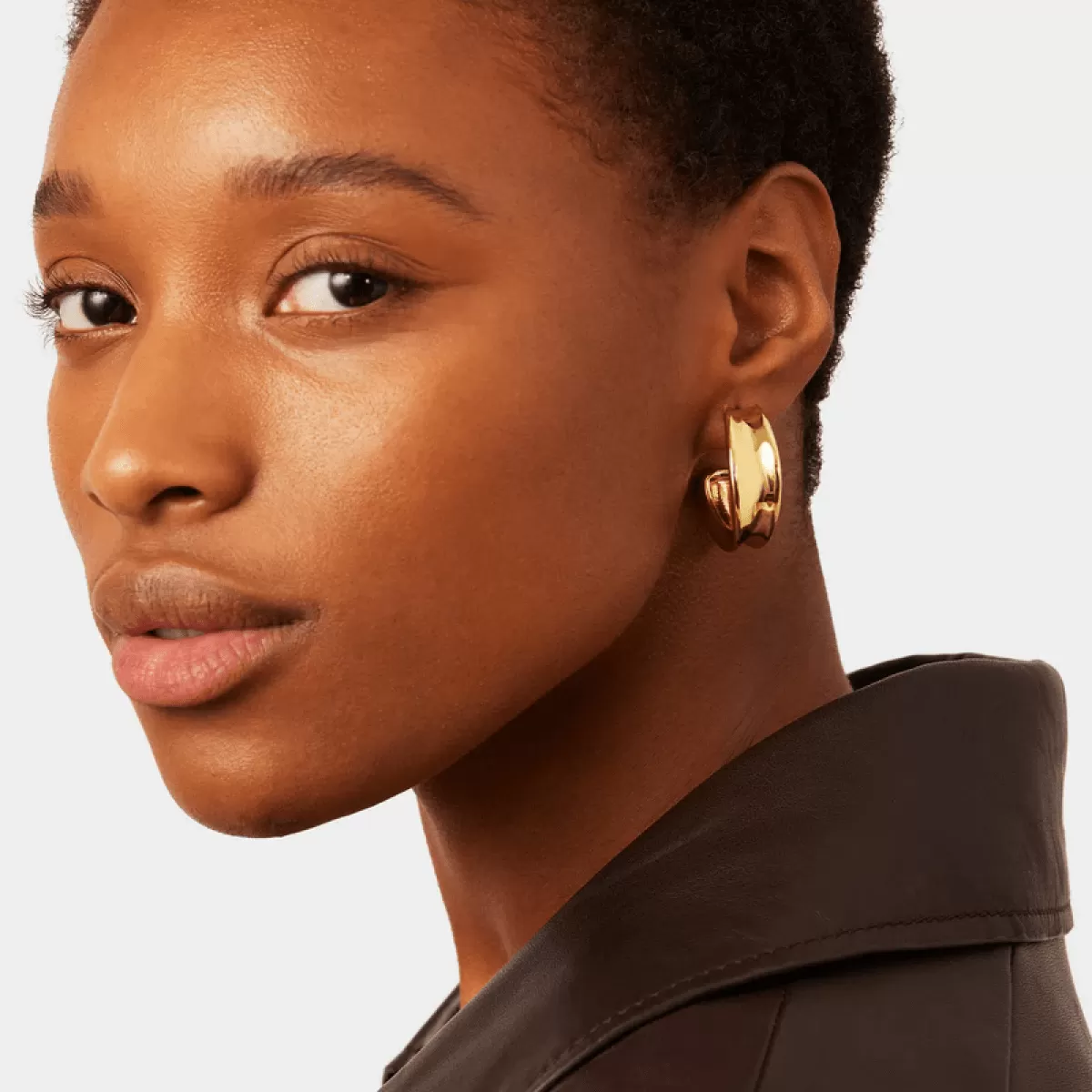 14K Gold Plated Statement Doune Hoops