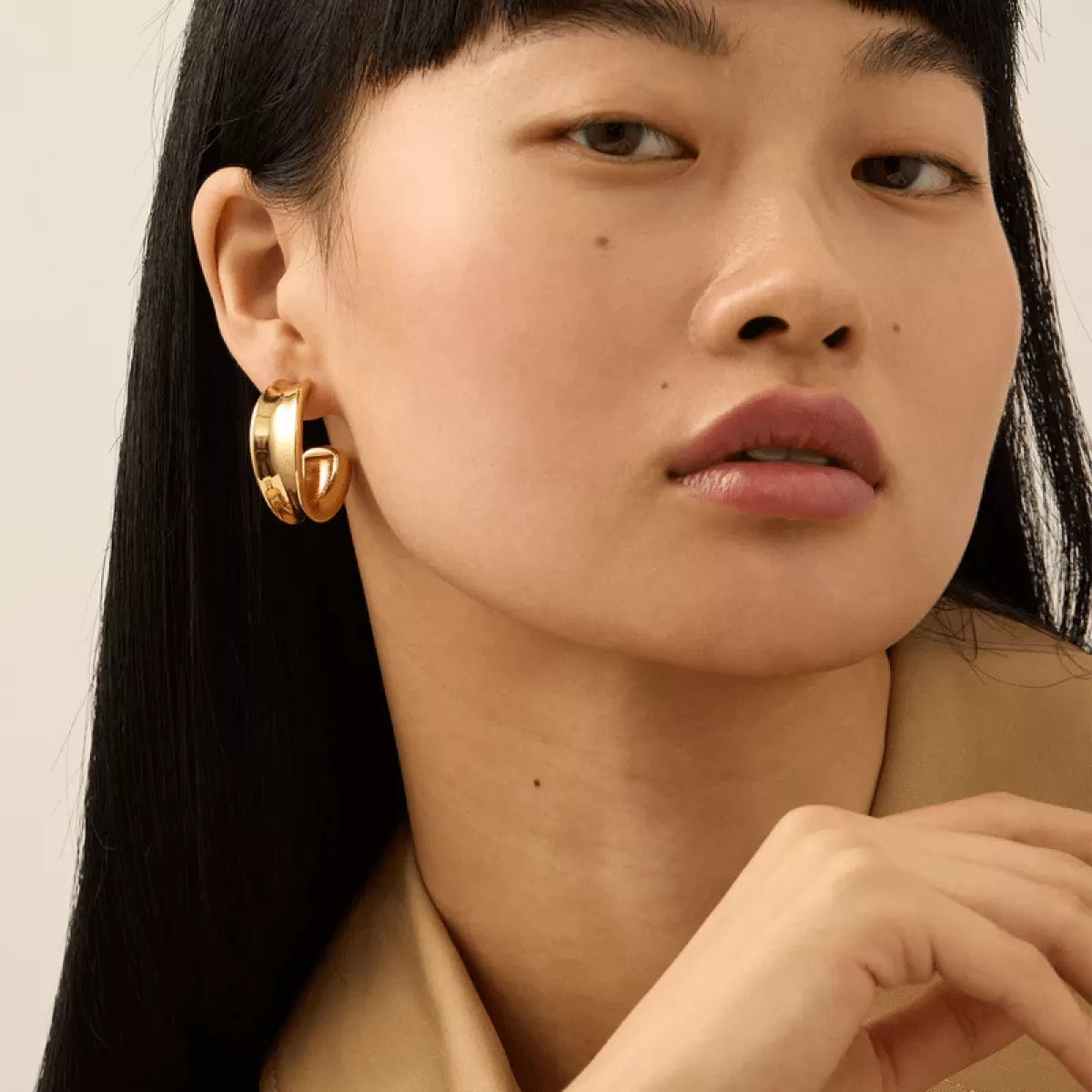 14K Gold Plated Statement Doune Hoops