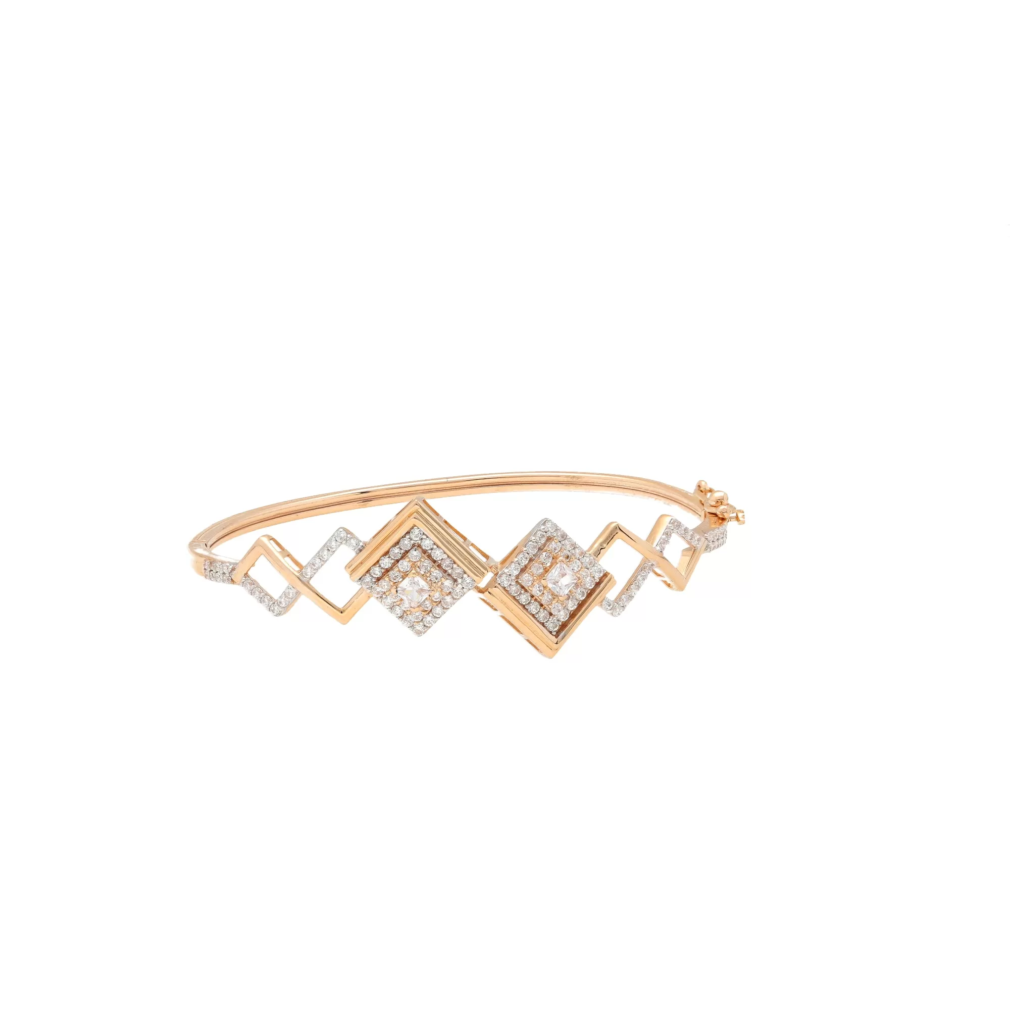 18K Rose Gold & CZ Bangle (13.3gm)