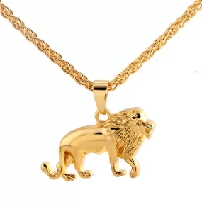 18KGP Stainless Steel Lion Pendant Necklace