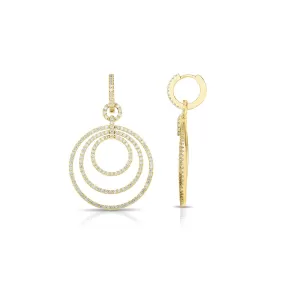 3-Loop Diamond Drop Earrings