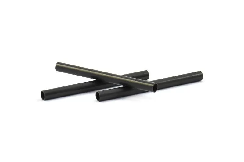 30mm Black Tubes, 24 Oxidized Brass Black Long Black Tube Beads (30x2.5mm) S246