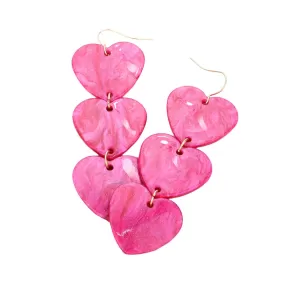 Acetate Heart Link Dropdown Earrings