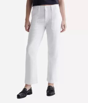 Analeigh High-Rise Straight Crop Jean in Cloud White