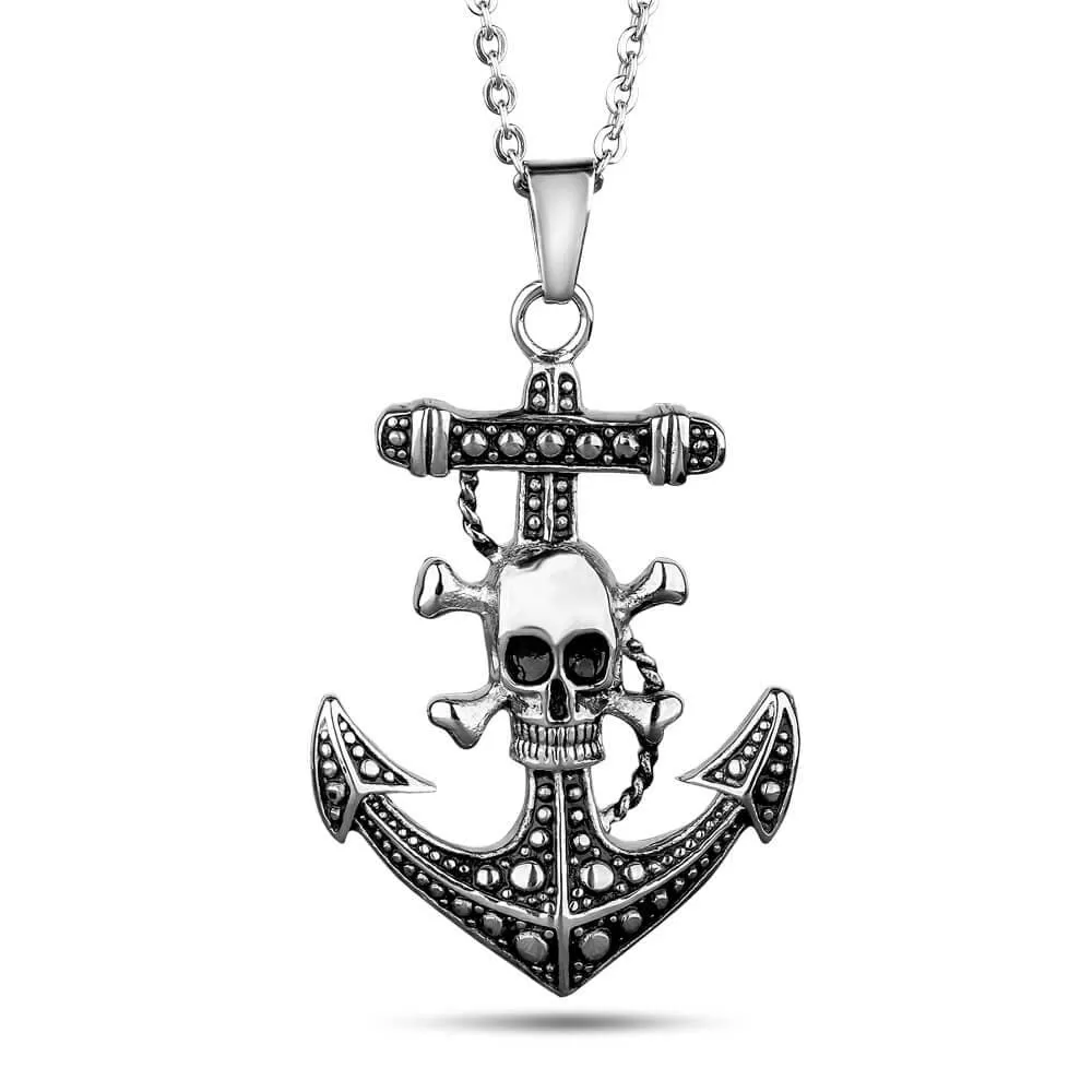 Anchors Aweigh Skull Pendant