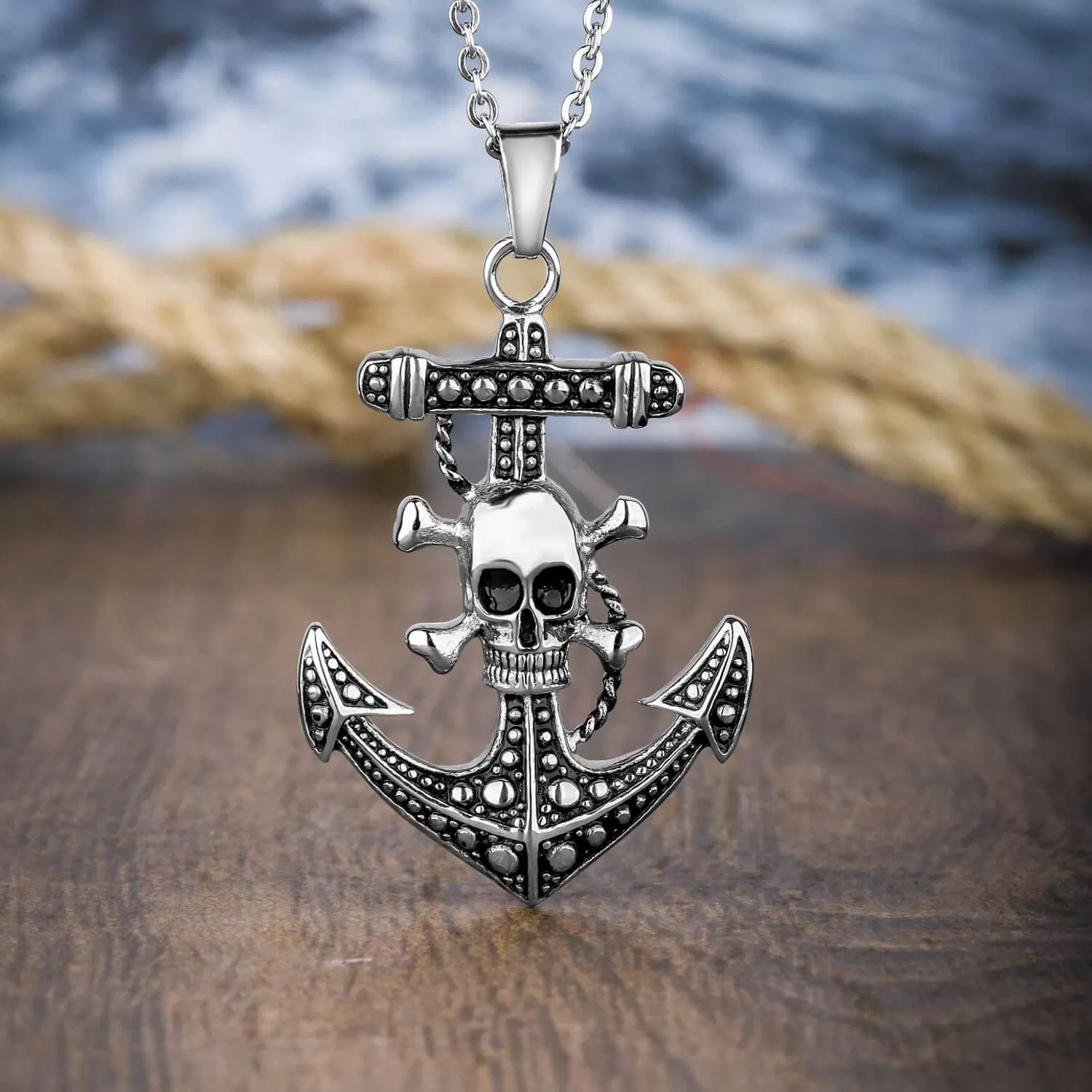 Anchors Aweigh Skull Pendant