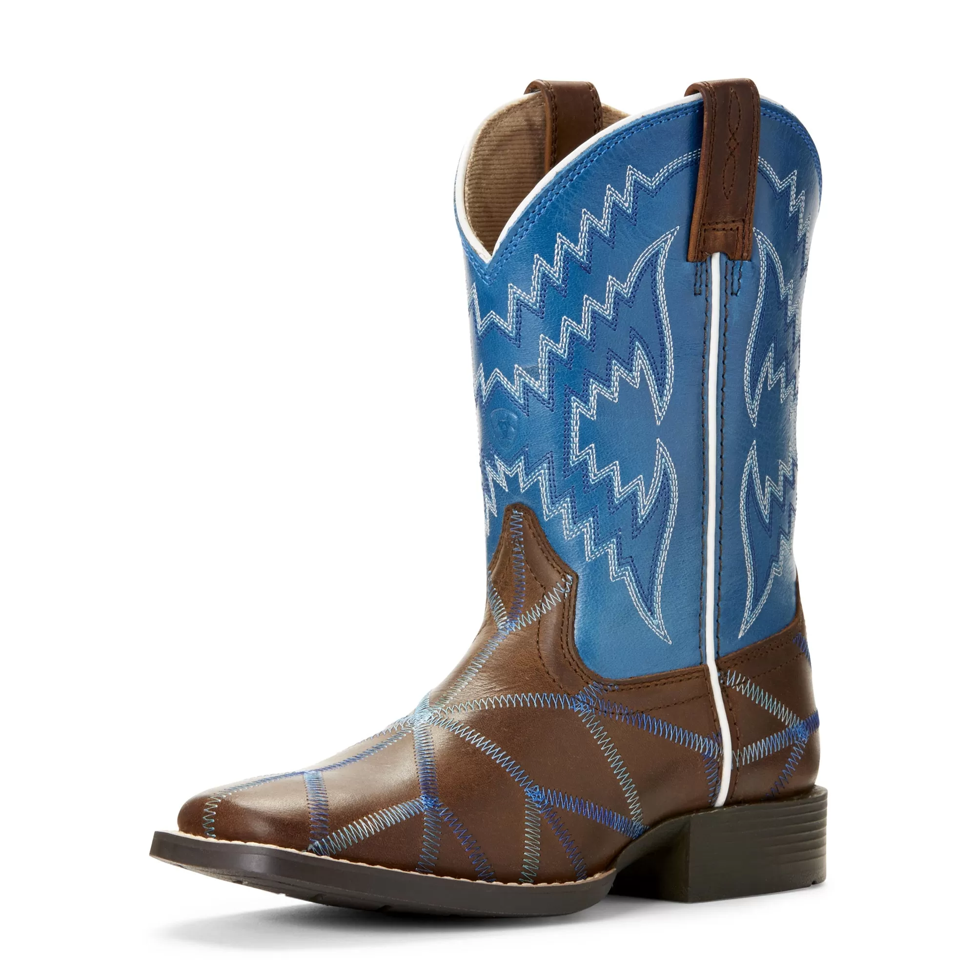 Ariat Kid's Twisted Tycoon Brown & Blue Western Boots