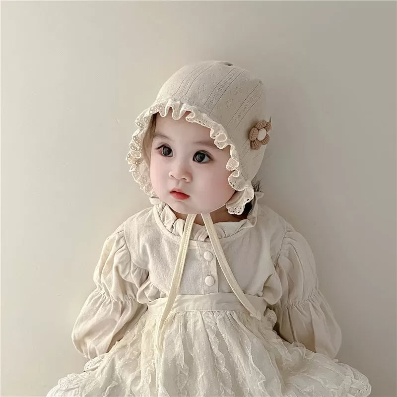 Baby Girls Solid Color Embroidered Accessories Hats Wholesale 240111127