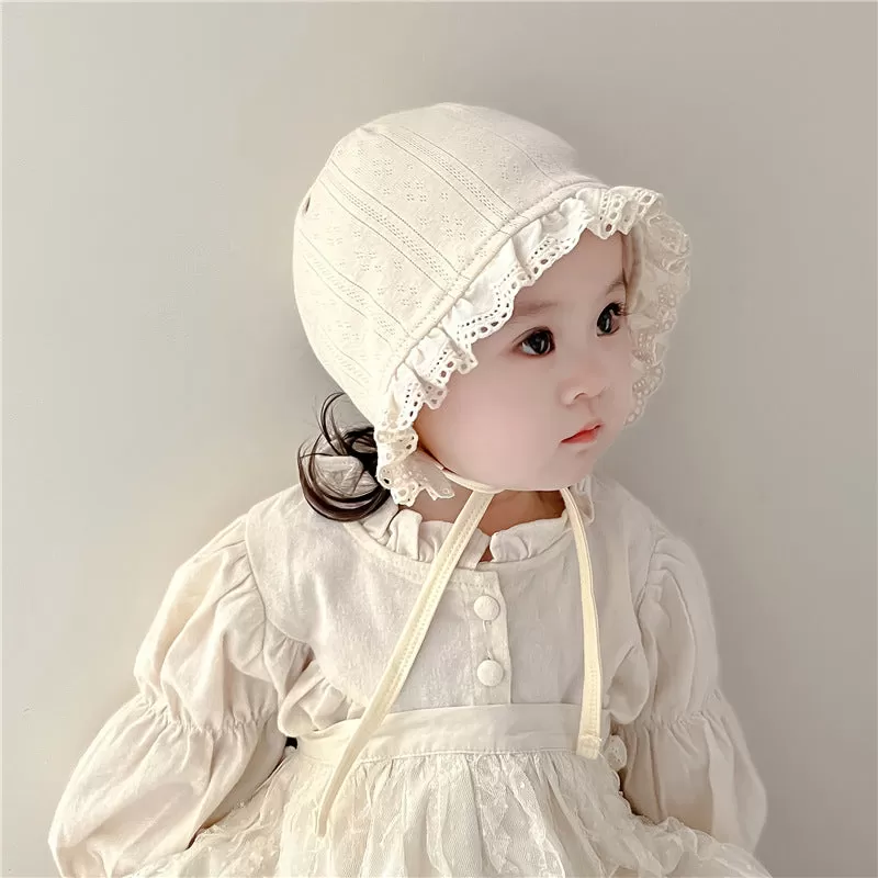 Baby Girls Solid Color Embroidered Accessories Hats Wholesale 240111127