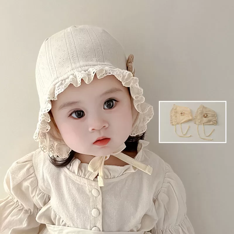 Baby Girls Solid Color Embroidered Accessories Hats Wholesale 240111127