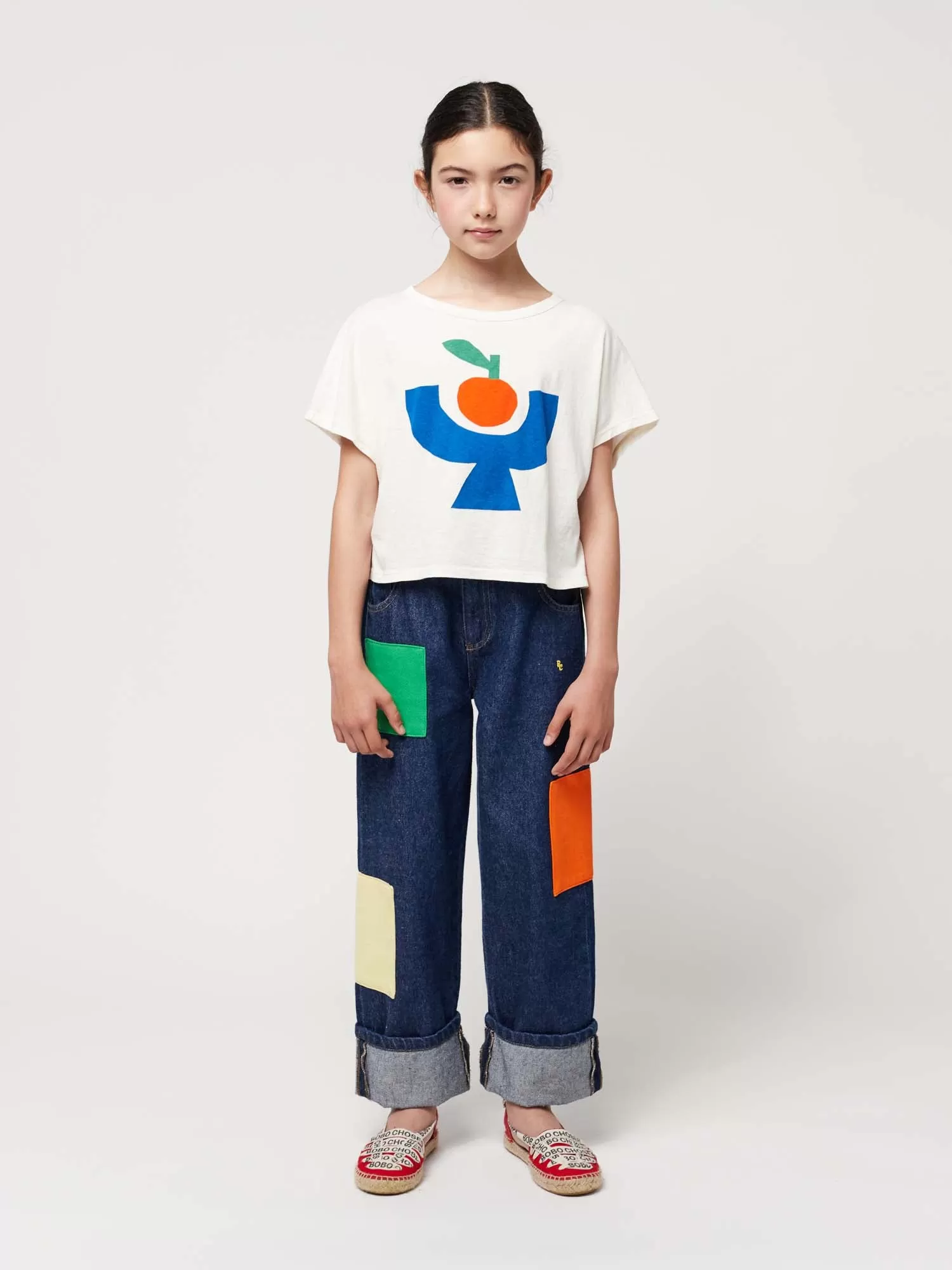 B.C Color Block Patch Denim Trousers