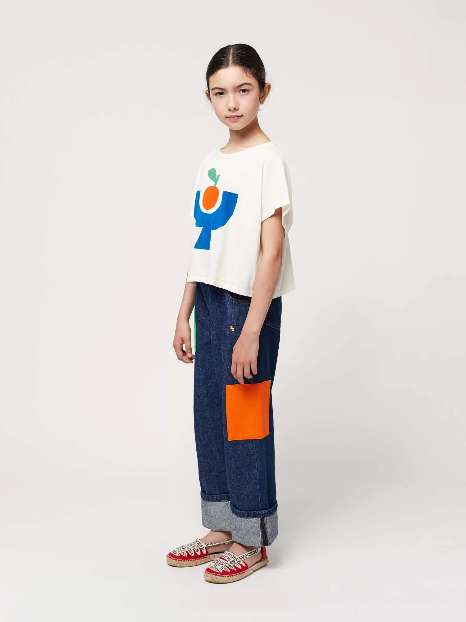 B.C Color Block Patch Denim Trousers