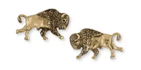 Bison Cufflinks 14k Gold Vermeil Handmade Buffalo And Bison Jewelry  UBS1-CLVM