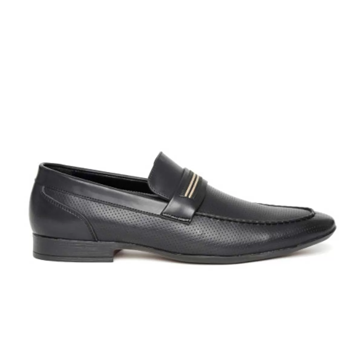 Black Punched Formal Loafers