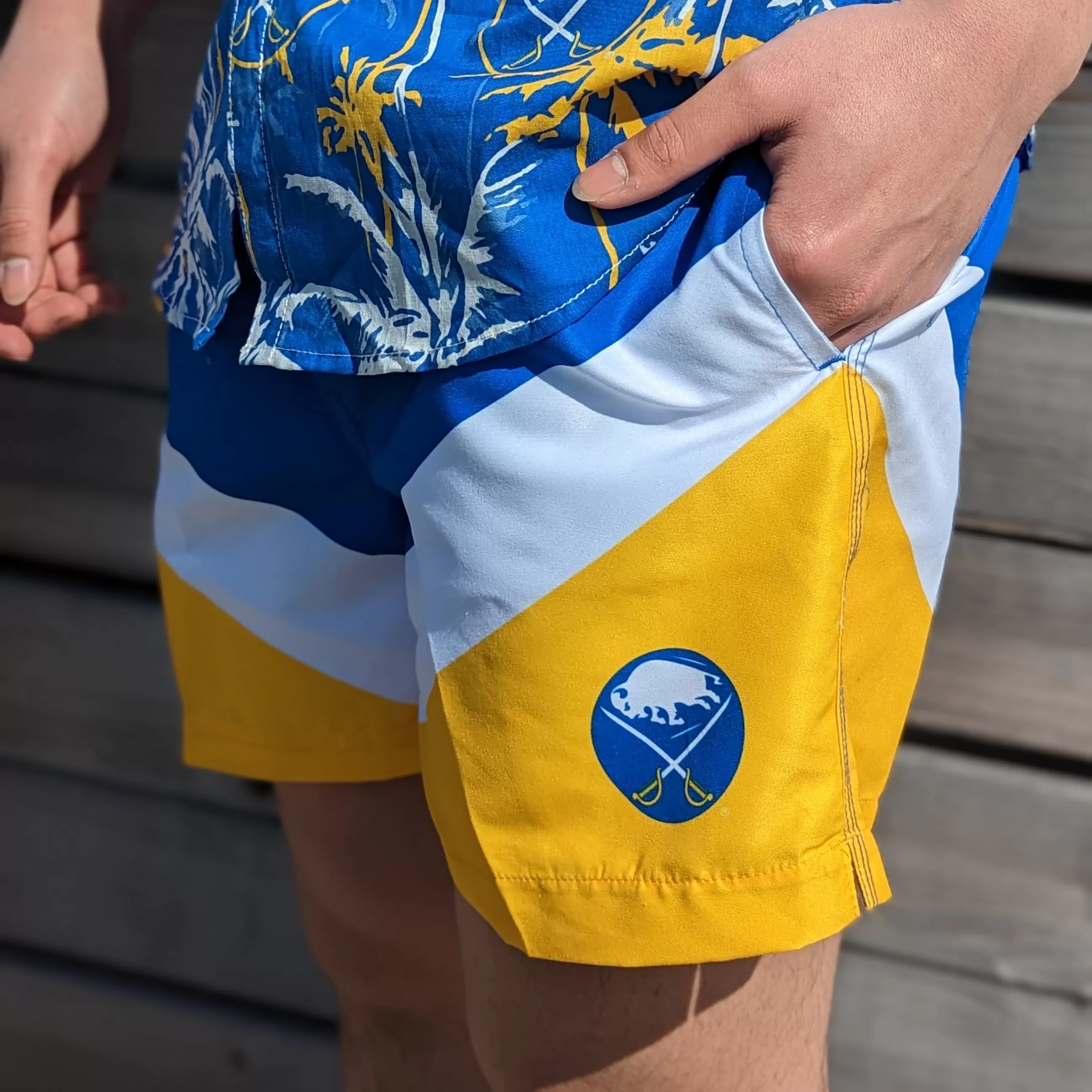 Buffalo Sabres Colorblock Swim Trunks