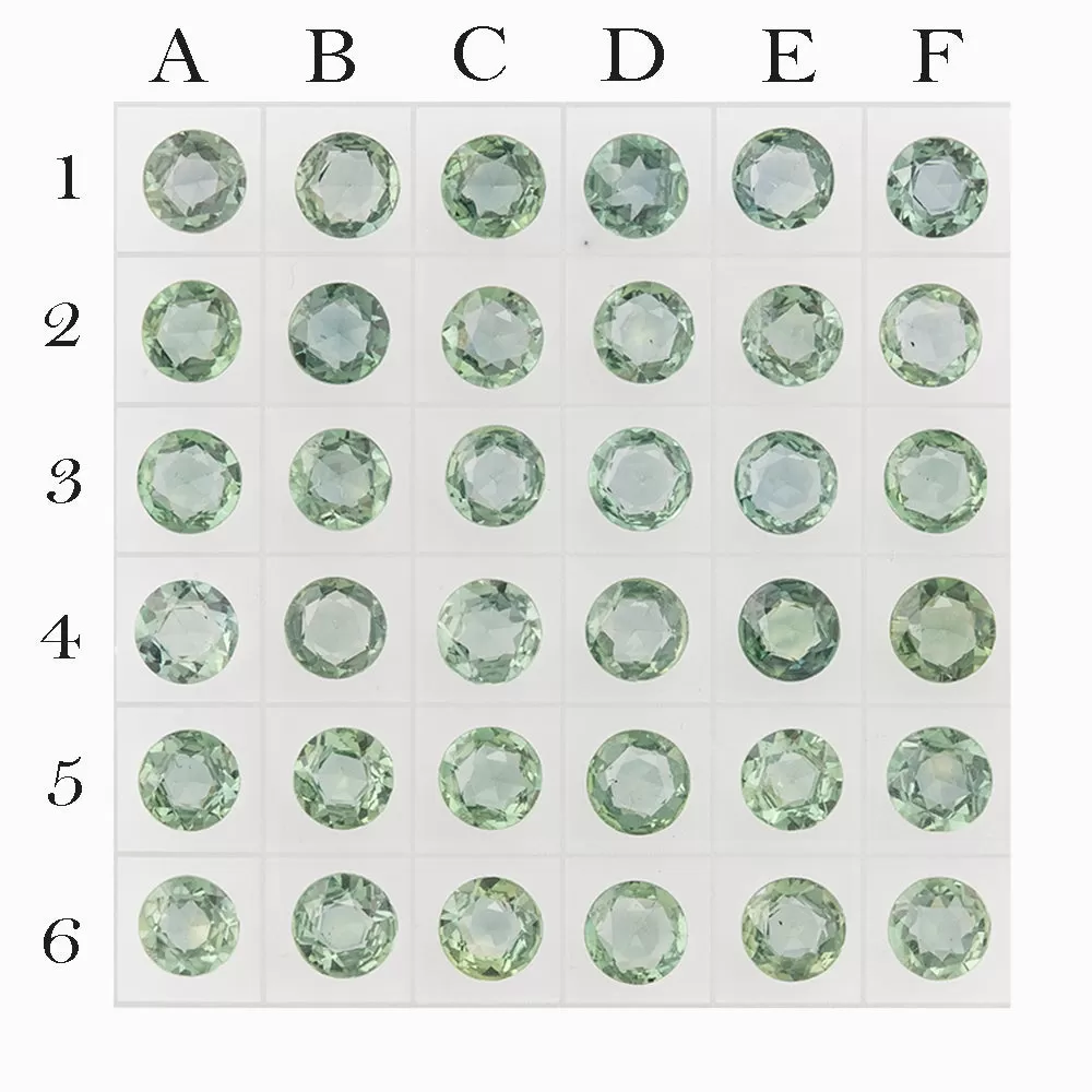 Calibrated Round 4.3mm 0.35ct Madagascar Green Sapphires