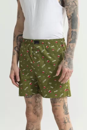 Chai Printed Green Boxer