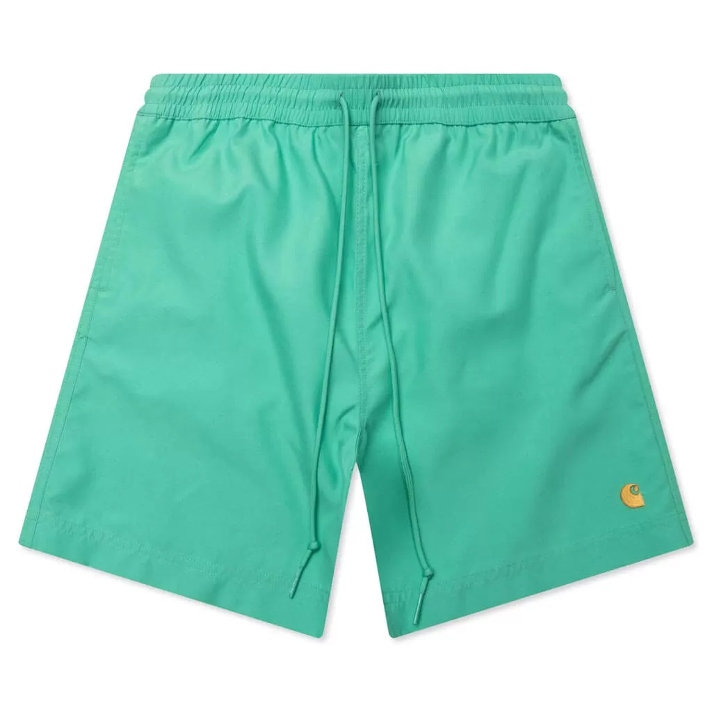 Chase Swim Trunks - Aqua Green/Gold