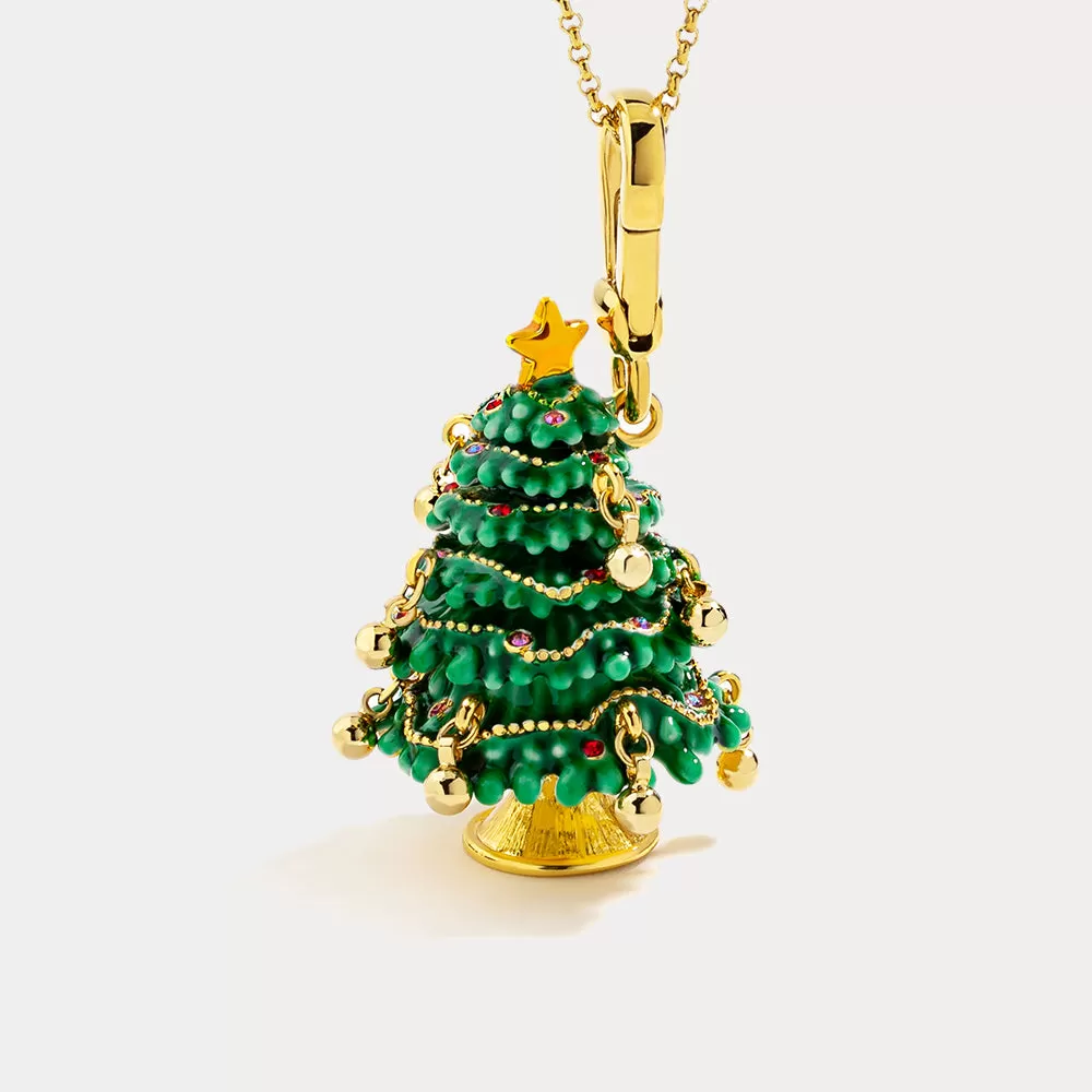 Christmas Tree Locket Necklace