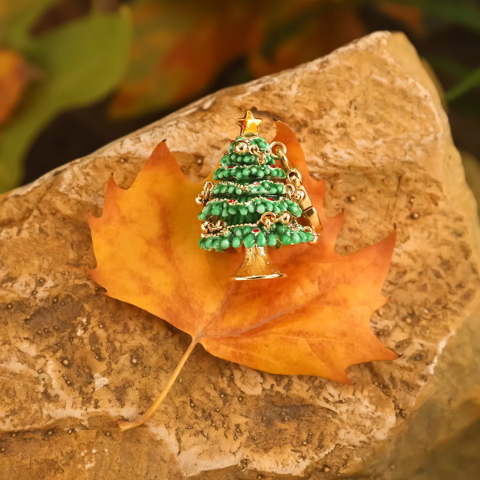 Christmas Tree Locket Necklace