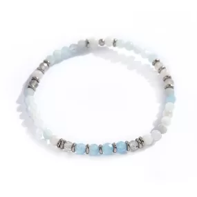 Communication & Calm Aquamarine and Moonstone Delicate Bracelet