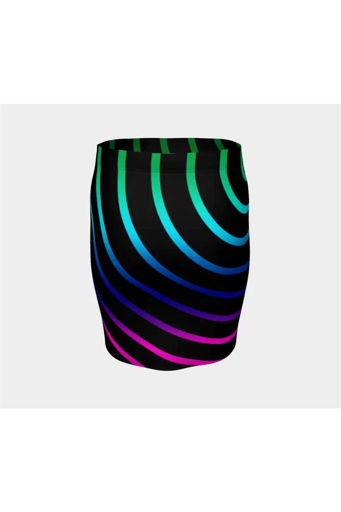 Concentric Rainbows Fitted Skirt