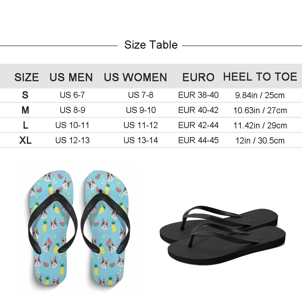 Custom Two Photos Interesting Personlized Flip Flops For Both Man And Woman Funny Gift