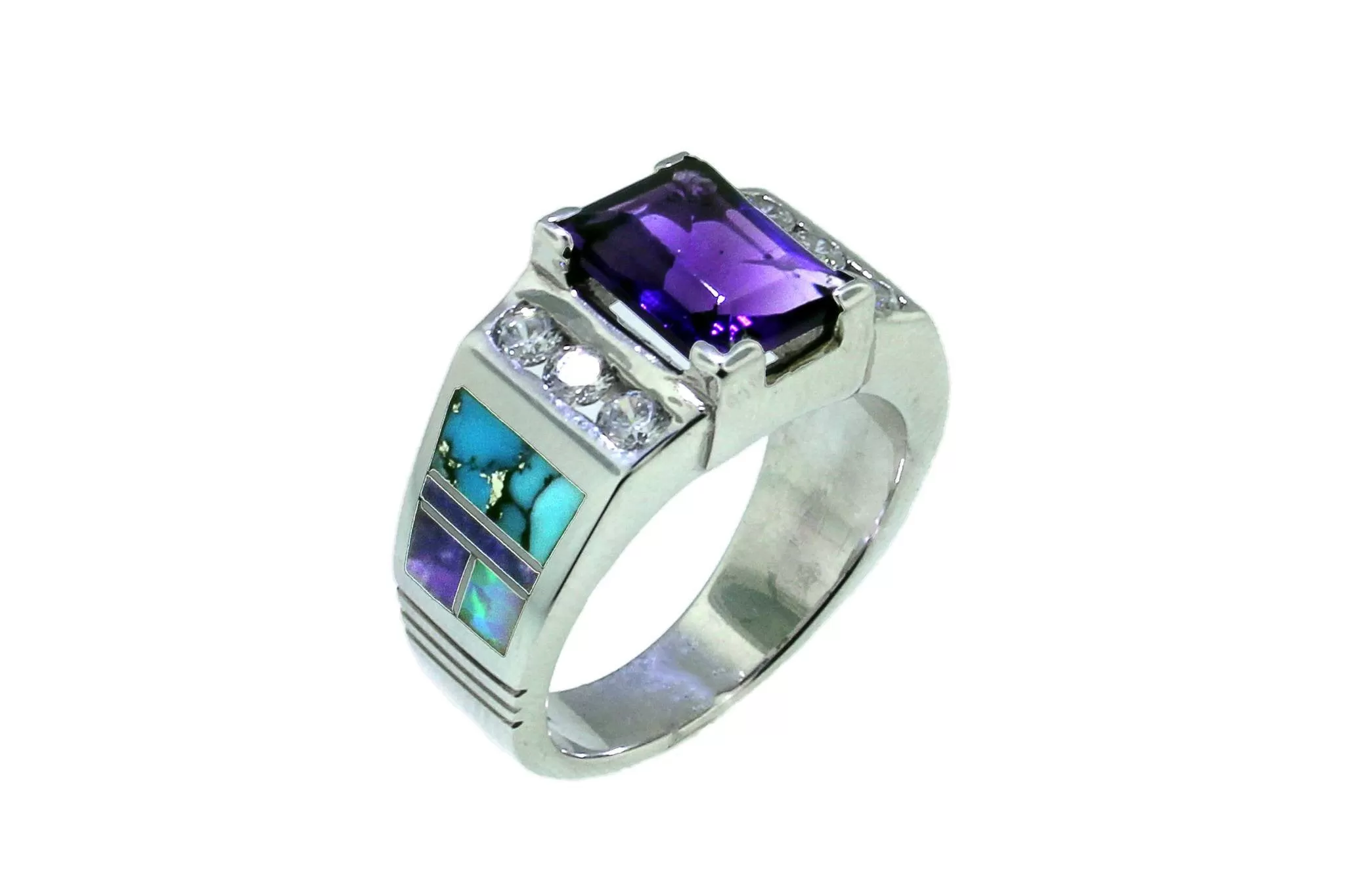 David Rosales Amethyst and Turquoise Ring