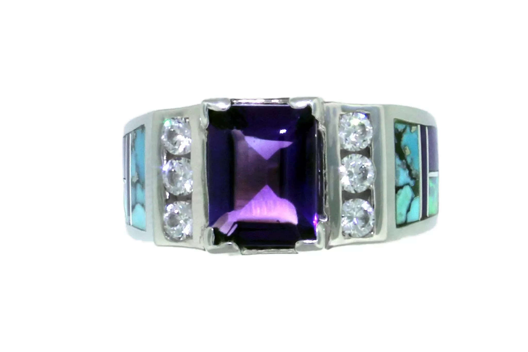 David Rosales Amethyst and Turquoise Ring