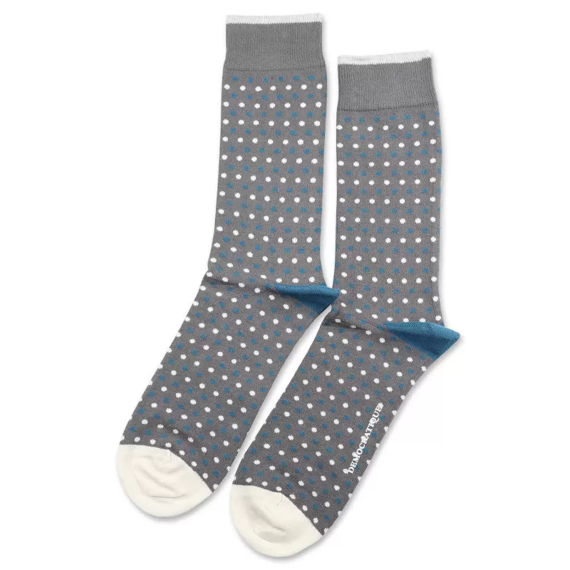 Democratique - Polka Dot Socks - Warm Coal / Off White / Diesel