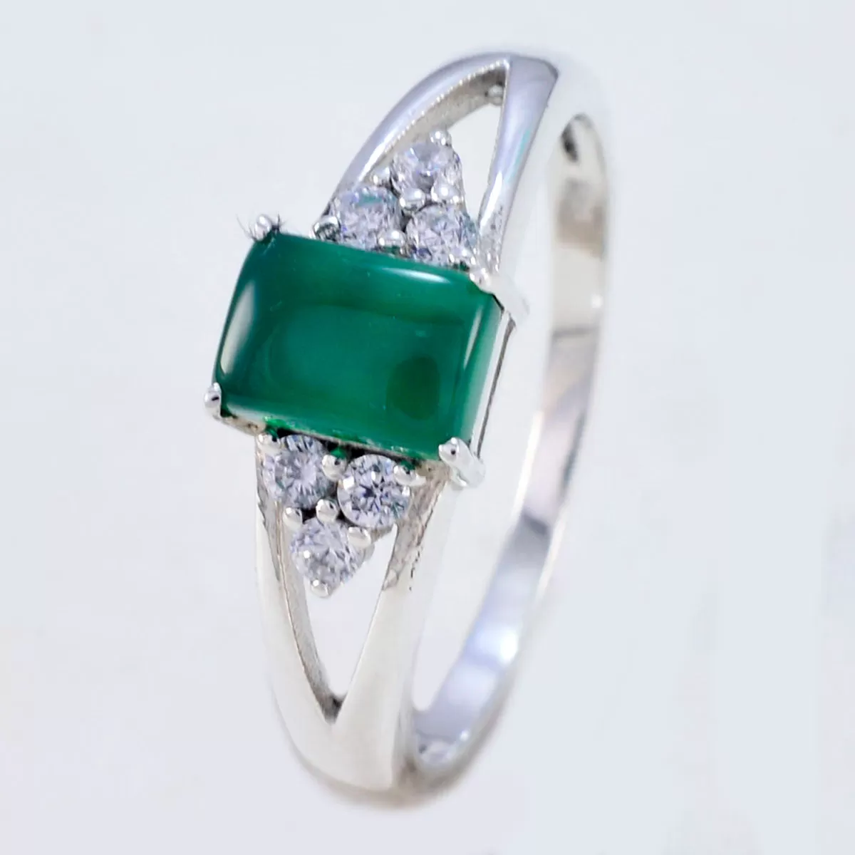 Desirable Gems Green Onyx 925 Sterling Silver Rings Jewelry Definition