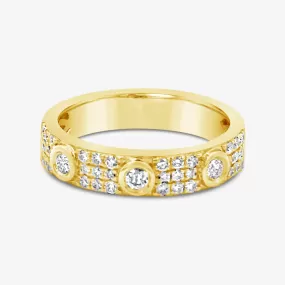 Diamond Bezel & Pave Band Ring