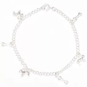 Dog and Bone Charm Bracelet