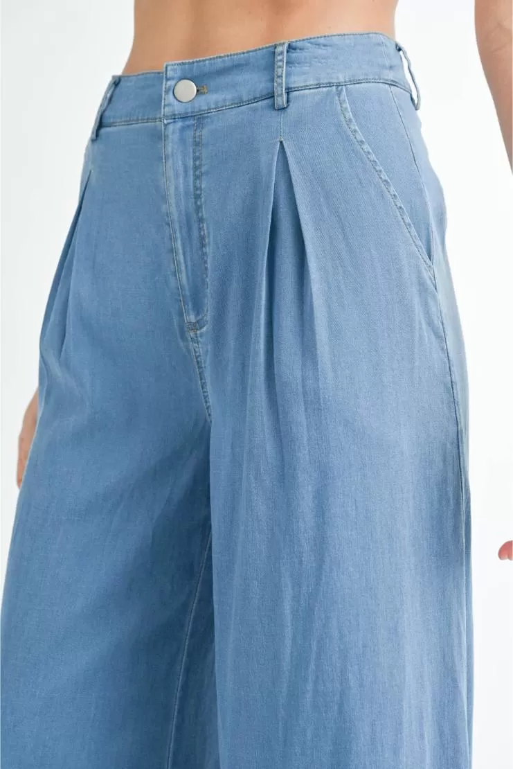 Donna Wide Leg Denim Trousers