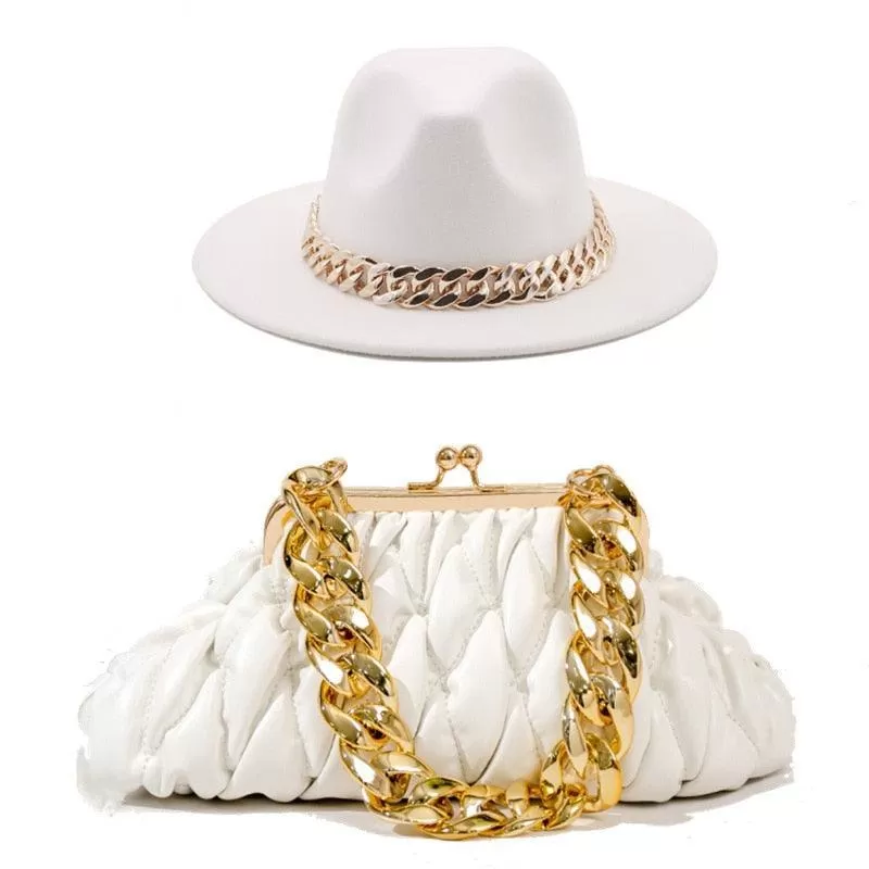 Fedora Hat And Handbag - Two Piece Luxury Accessories