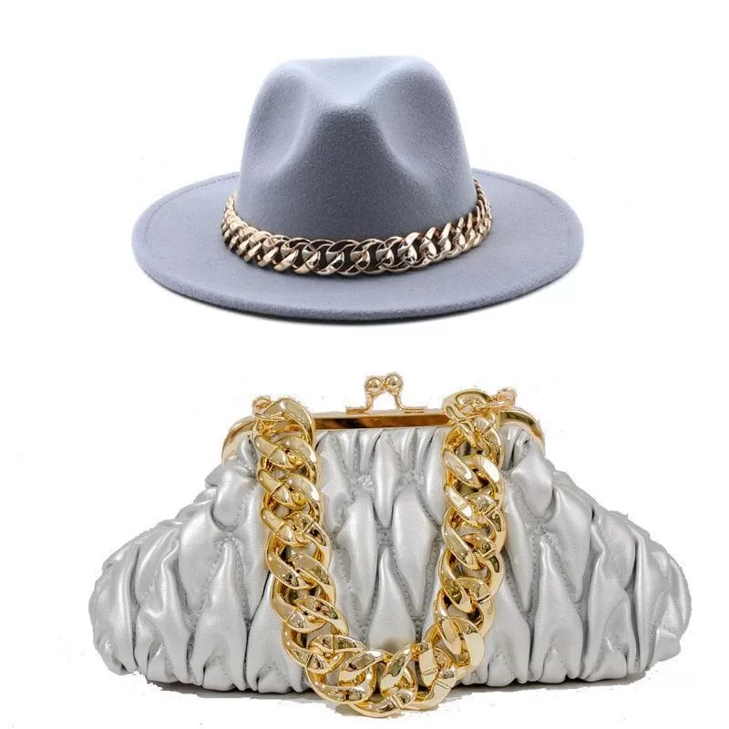 Fedora Hat And Handbag - Two Piece Luxury Accessories