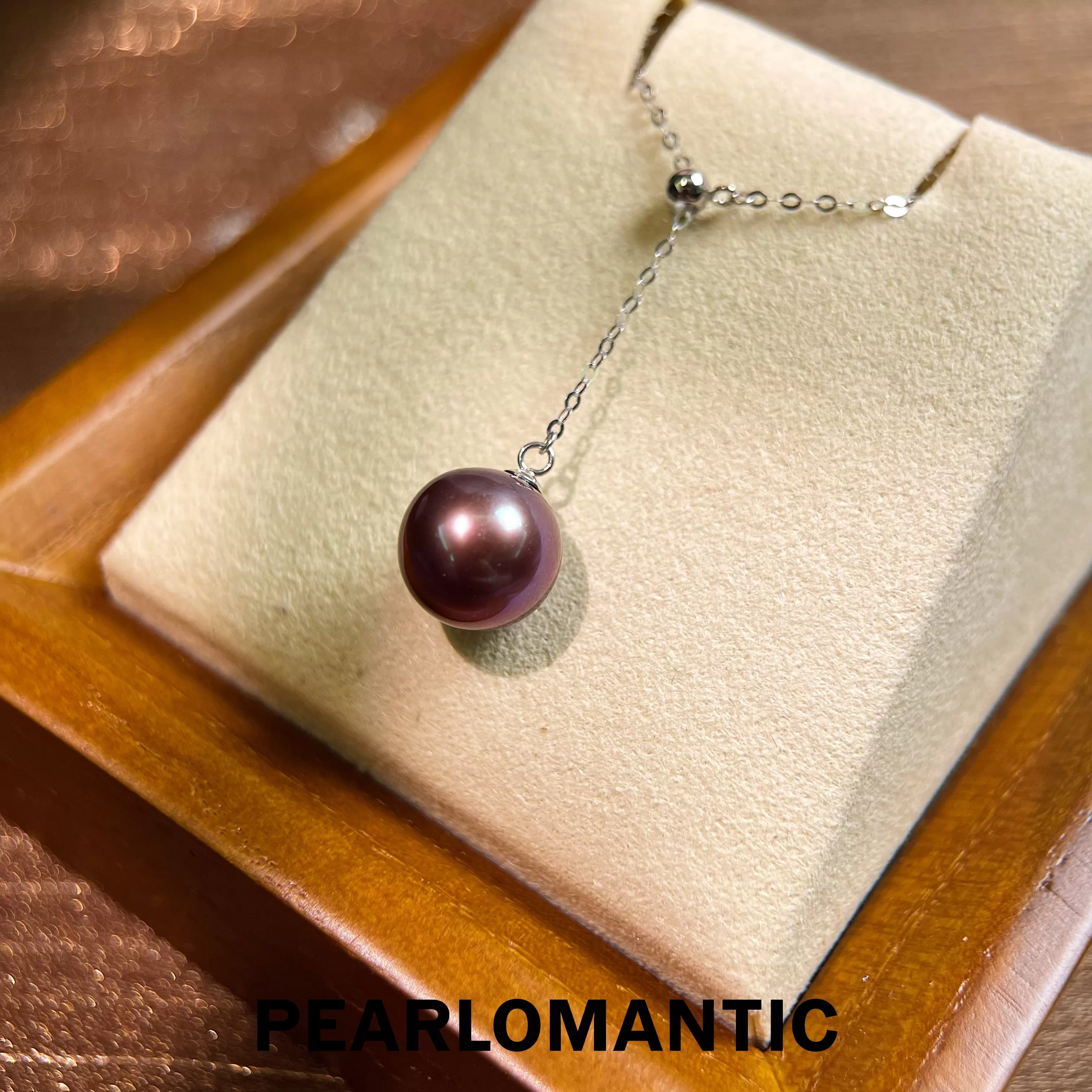 [Fine Jewelry] Freshwater Edison Pearl 9-10mm Classic Purple Y-style Pendants w/ Adjustable Chain