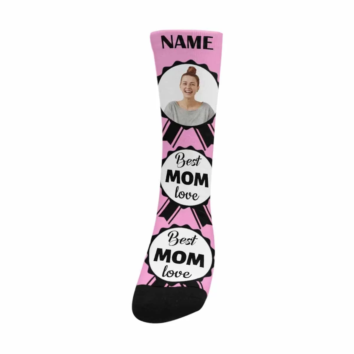 For Mom | Custom Face&Name Socks Best Mom Love Personalized MOM's Sublimated Crew Socks