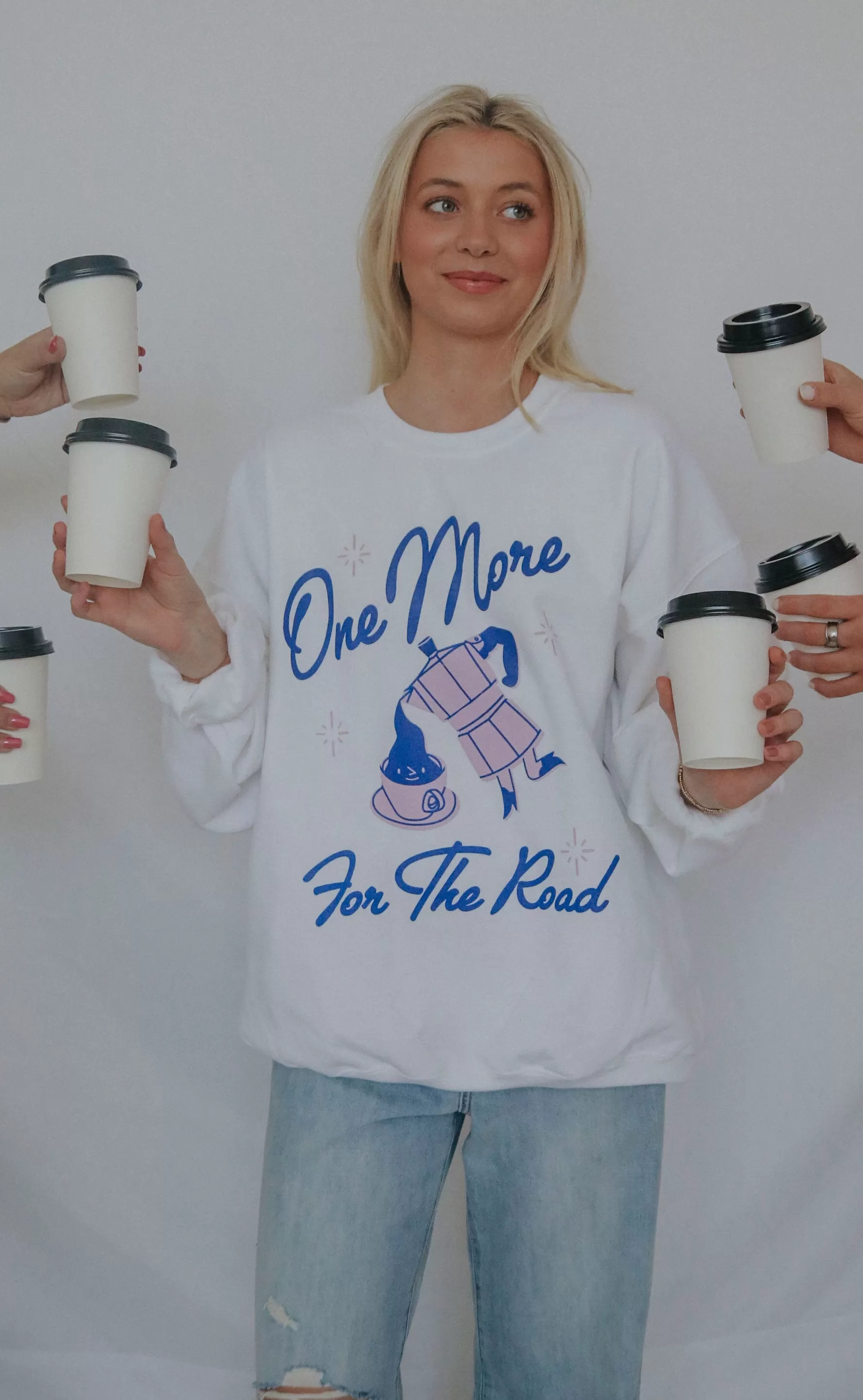 friday   saturday x jo johnson overby: for the road sweatshirt