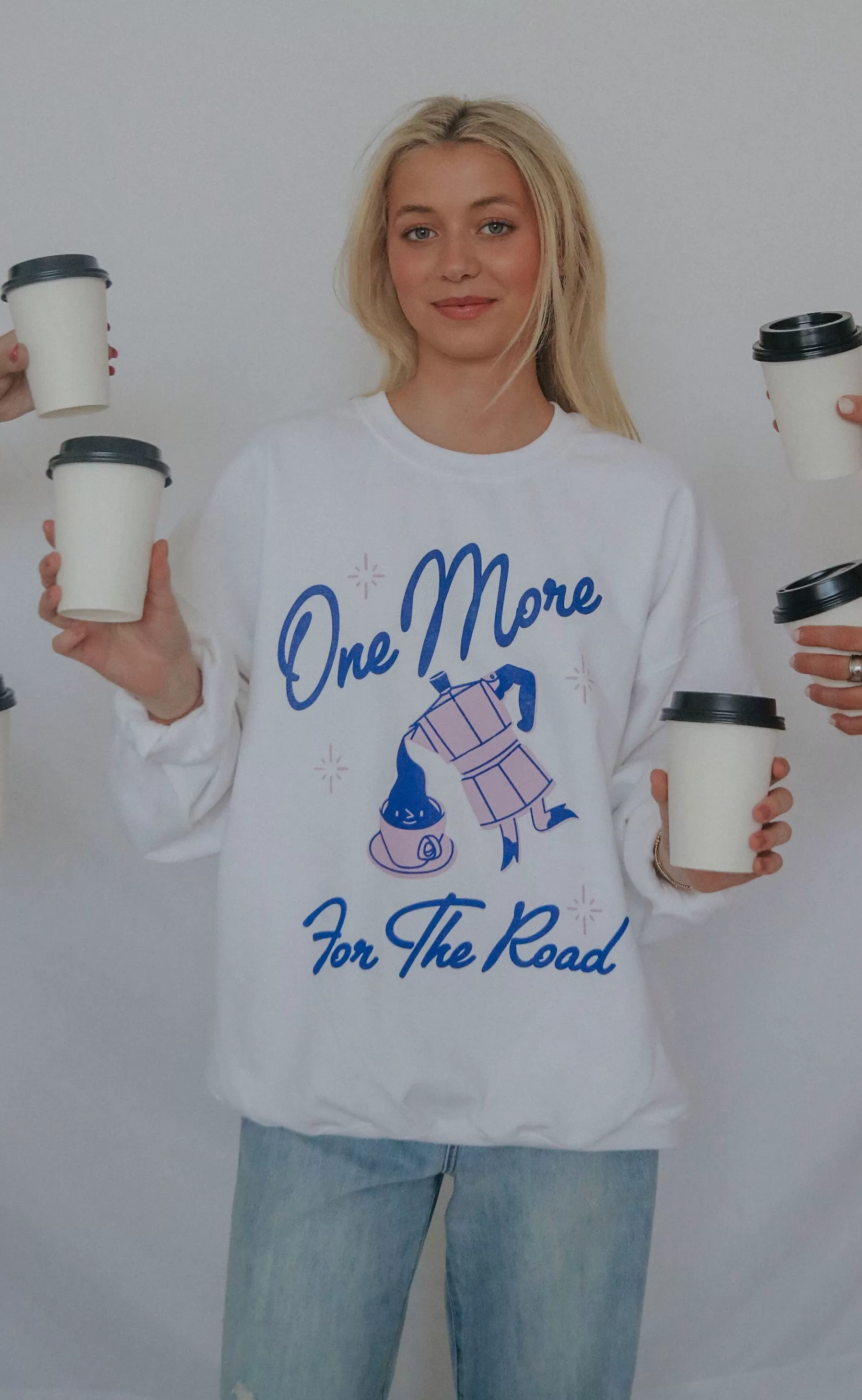 friday   saturday x jo johnson overby: for the road sweatshirt