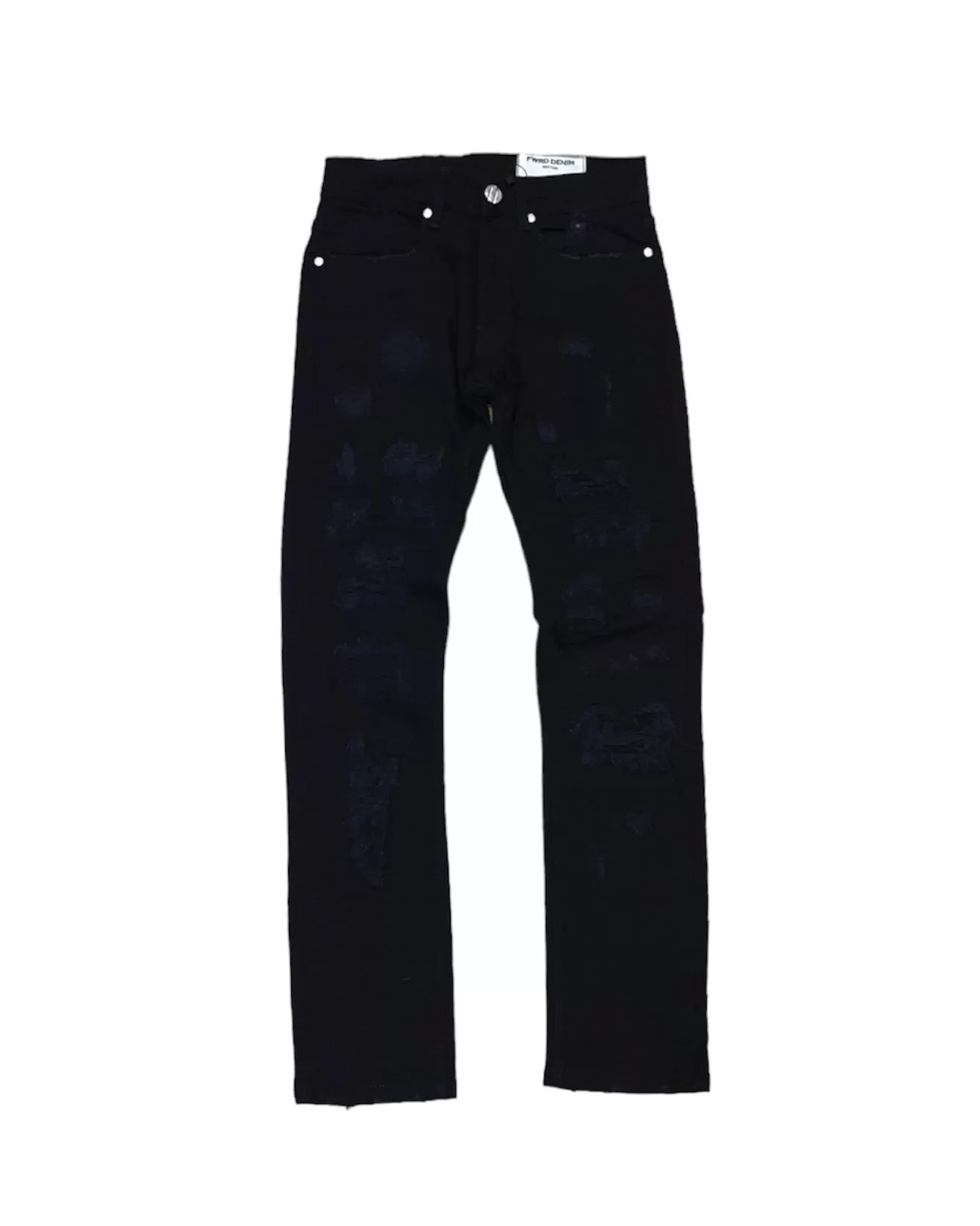 Gashed Biker Denim Jeans