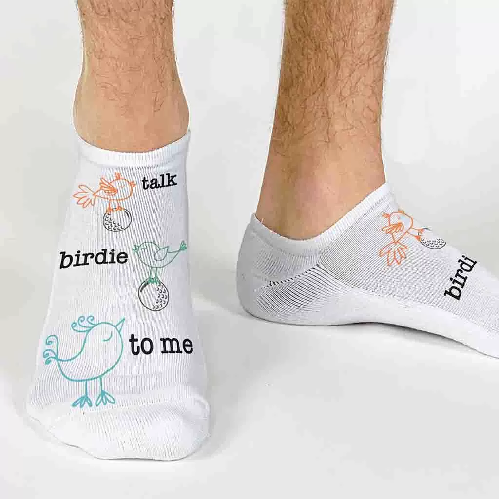 Golf No Show Socks for Him and Her - Talk Birdie to Me