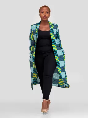 Gravio Fashion Kente Kimono - Teal