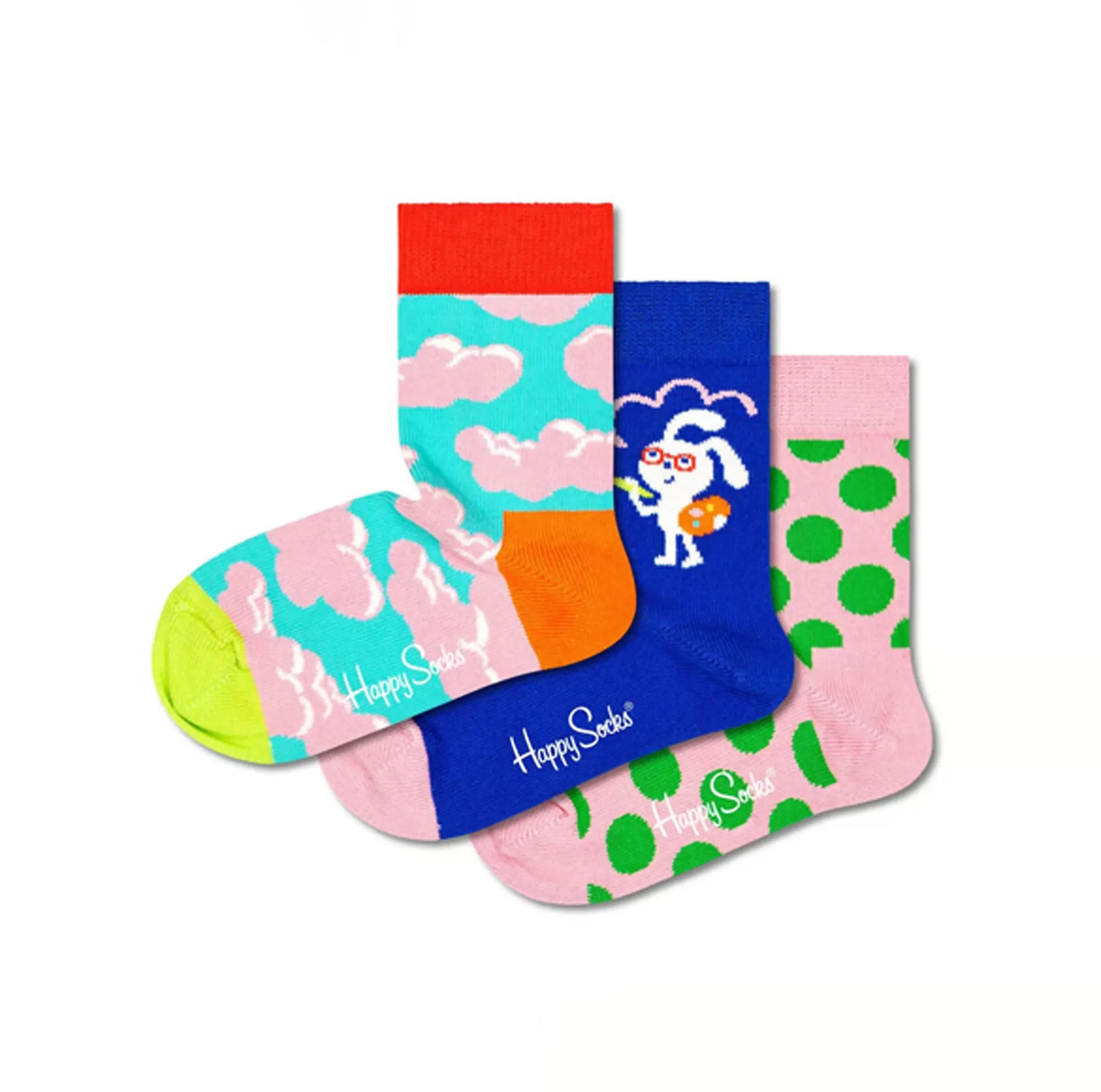 happy socks | set 3 paia calze pasqua da unisex kids