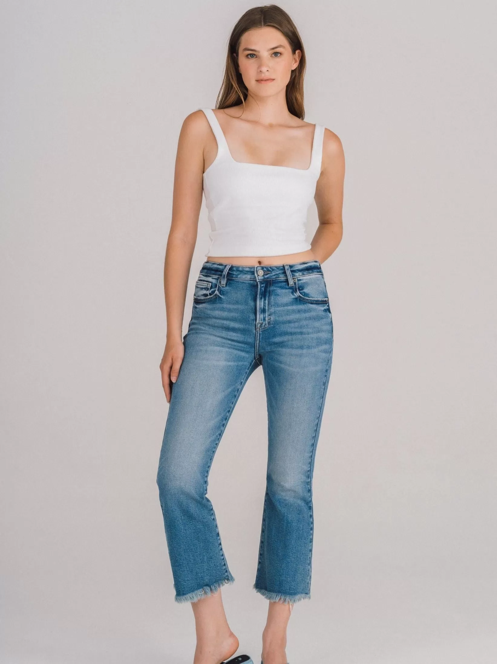 Hidden Jeans :  Happi High Rise Crop Flare