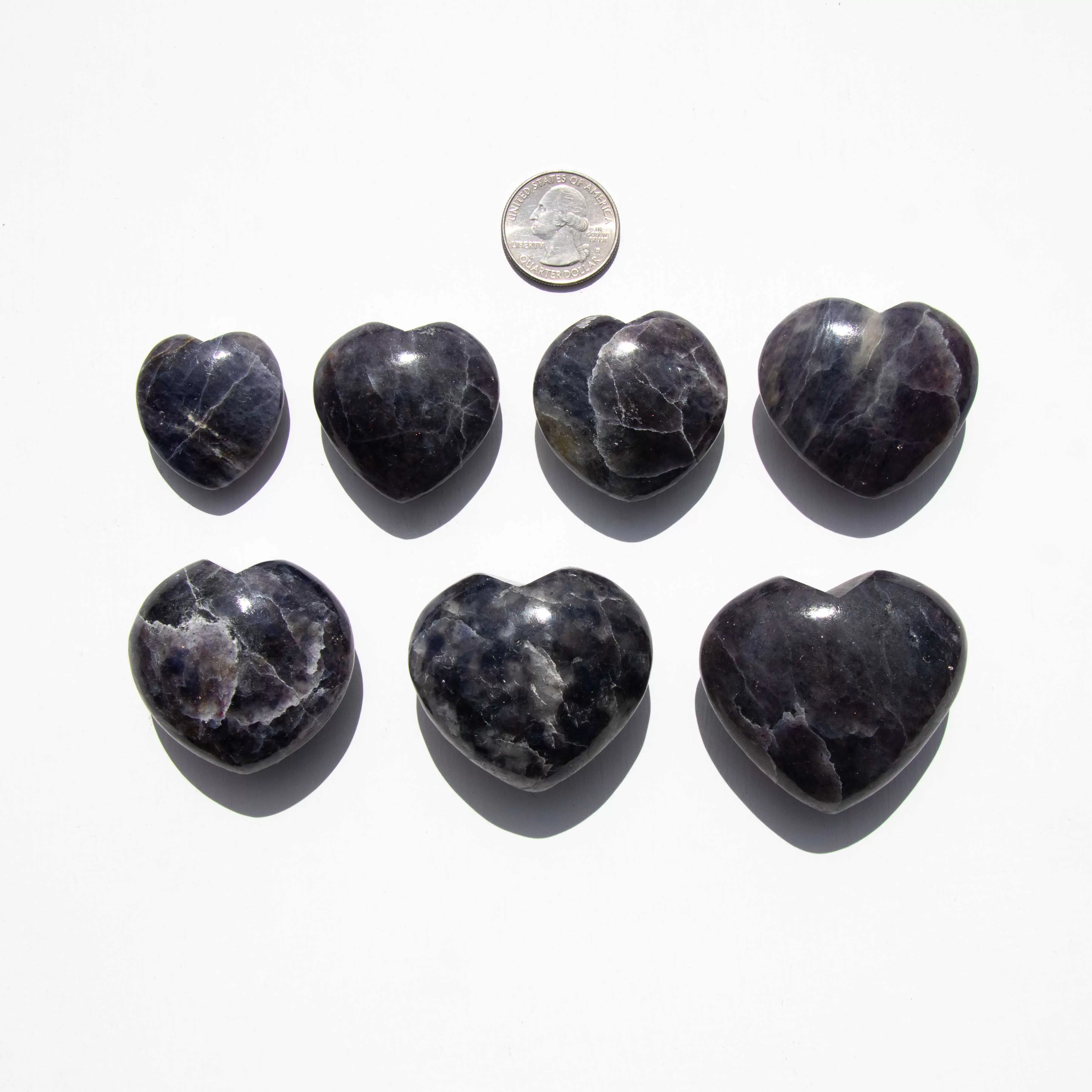 Iolite with Sunstone - Light - Hearts