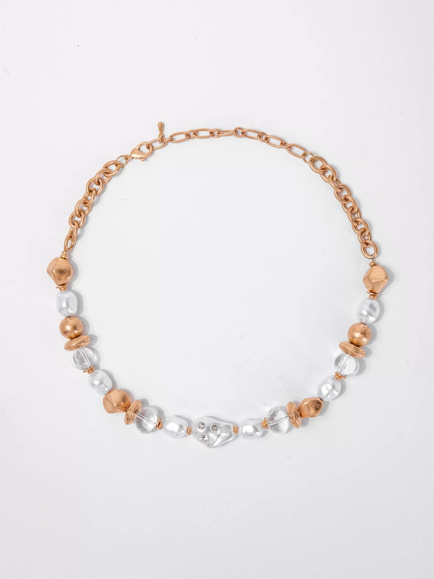 Isabella Mix Beaded Pearl Choker Necklace