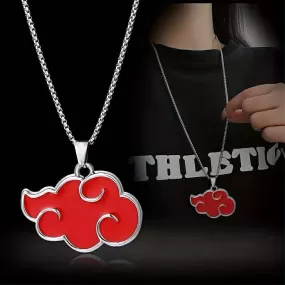 Japanese Anime Naruto Akatsuki Red Cloud Metal Pendant Necklace S 4608983